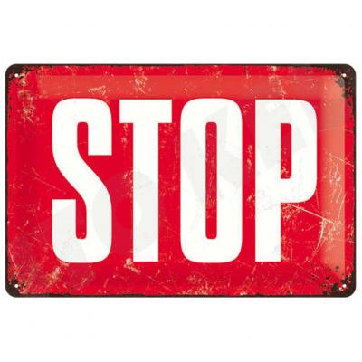 "Stop!" retro fémtábla, 20x30cm Autós kult termékek alkatrész vásárlás, árak